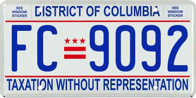 DC license plate FC9092