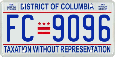 DC license plate FC9096