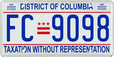 DC license plate FC9098