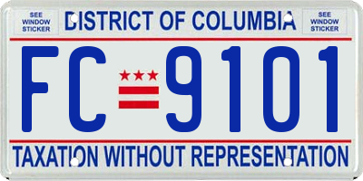 DC license plate FC9101