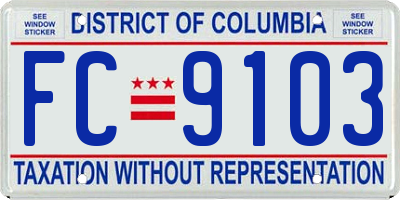 DC license plate FC9103