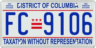 DC license plate FC9106