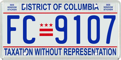 DC license plate FC9107