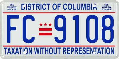 DC license plate FC9108