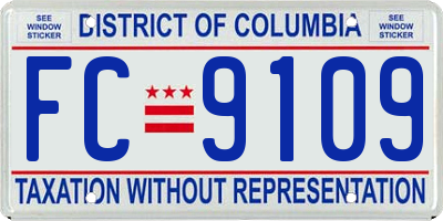 DC license plate FC9109