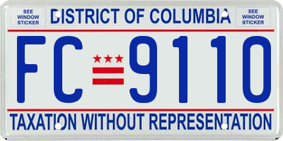 DC license plate FC9110