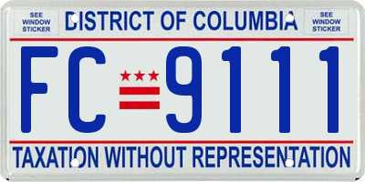 DC license plate FC9111