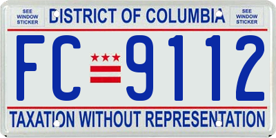 DC license plate FC9112