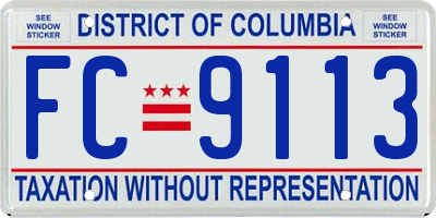 DC license plate FC9113