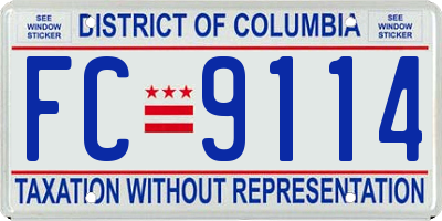 DC license plate FC9114