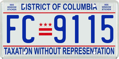 DC license plate FC9115