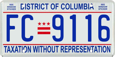 DC license plate FC9116