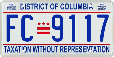 DC license plate FC9117