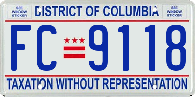 DC license plate FC9118