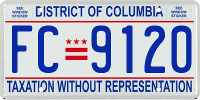 DC license plate FC9120