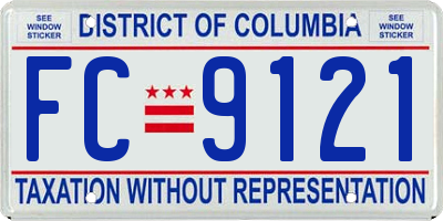 DC license plate FC9121