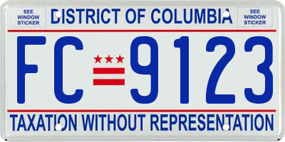 DC license plate FC9123