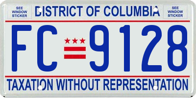 DC license plate FC9128