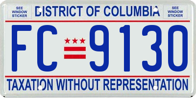 DC license plate FC9130