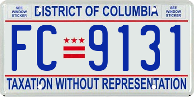 DC license plate FC9131