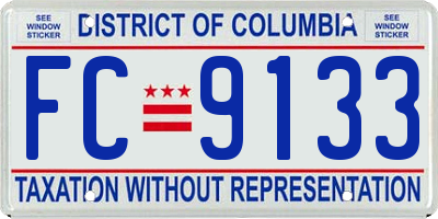 DC license plate FC9133