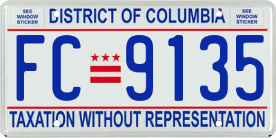 DC license plate FC9135