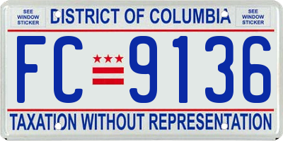 DC license plate FC9136