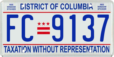 DC license plate FC9137