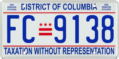 DC license plate FC9138