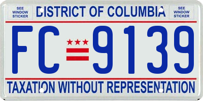 DC license plate FC9139