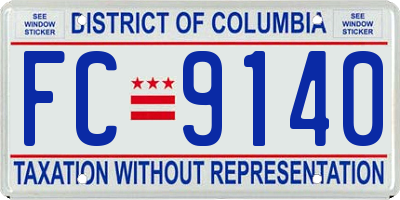 DC license plate FC9140