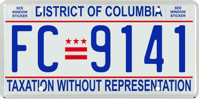 DC license plate FC9141