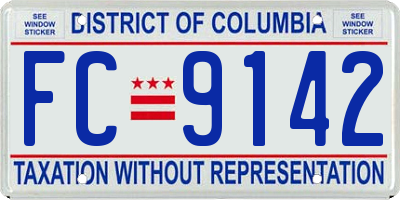 DC license plate FC9142