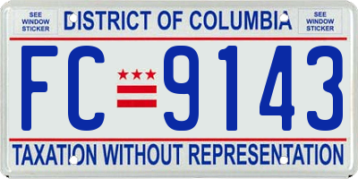 DC license plate FC9143