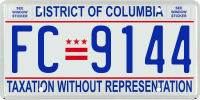 DC license plate FC9144