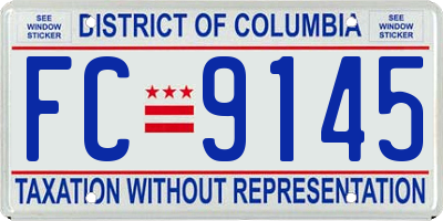 DC license plate FC9145