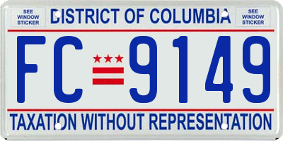 DC license plate FC9149