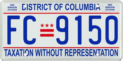 DC license plate FC9150