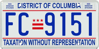 DC license plate FC9151