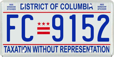 DC license plate FC9152