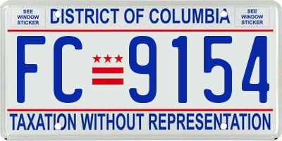 DC license plate FC9154