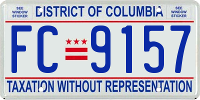 DC license plate FC9157