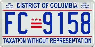 DC license plate FC9158