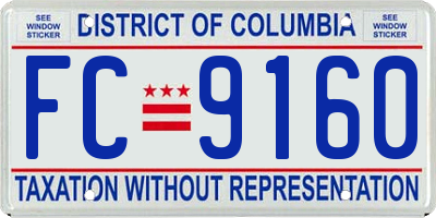 DC license plate FC9160