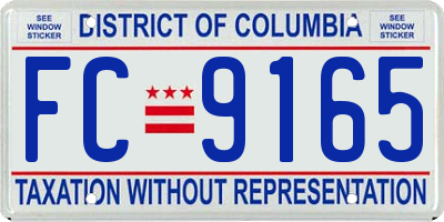 DC license plate FC9165