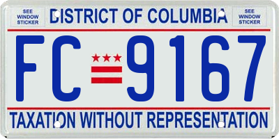 DC license plate FC9167