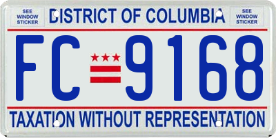 DC license plate FC9168