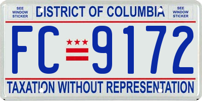 DC license plate FC9172