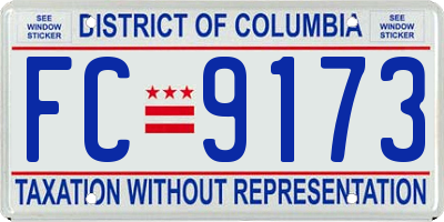 DC license plate FC9173