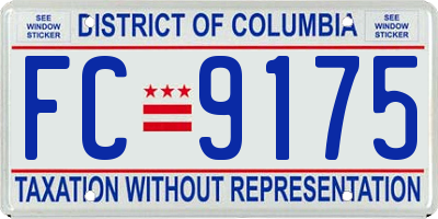 DC license plate FC9175